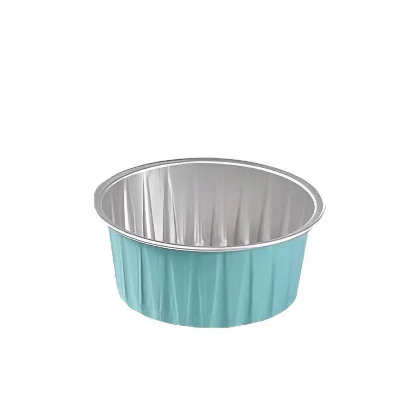 100Pcs Cake Tools Pudding Cake Aluminum Foil Baking Cups Cupcake Cup with Lids - 100pcs-Blue